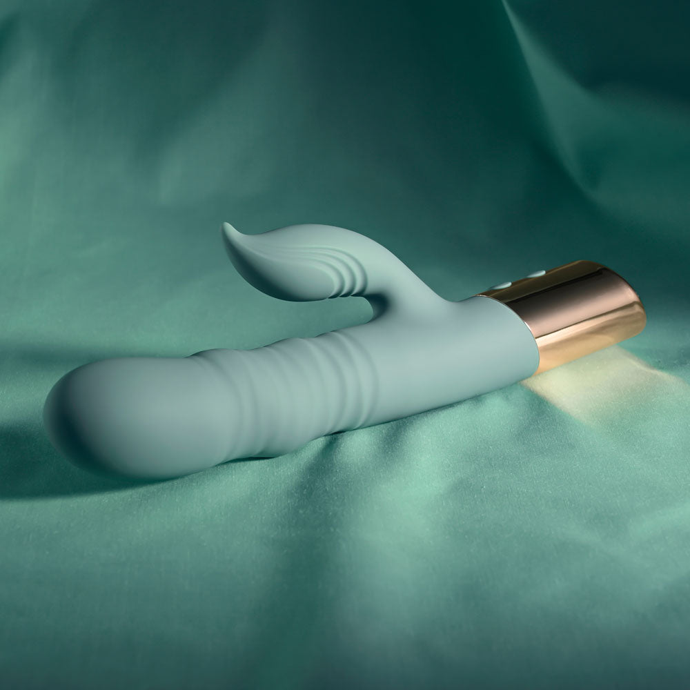 Evolved THE SHIMMY - USB Rechargeable Thrusting Rabbit Vibrator - Take A Peek