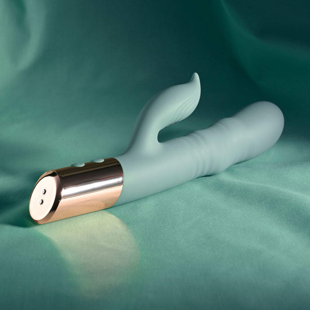 Evolved THE SHIMMY - USB Rechargeable Thrusting Rabbit Vibrator - Take A Peek