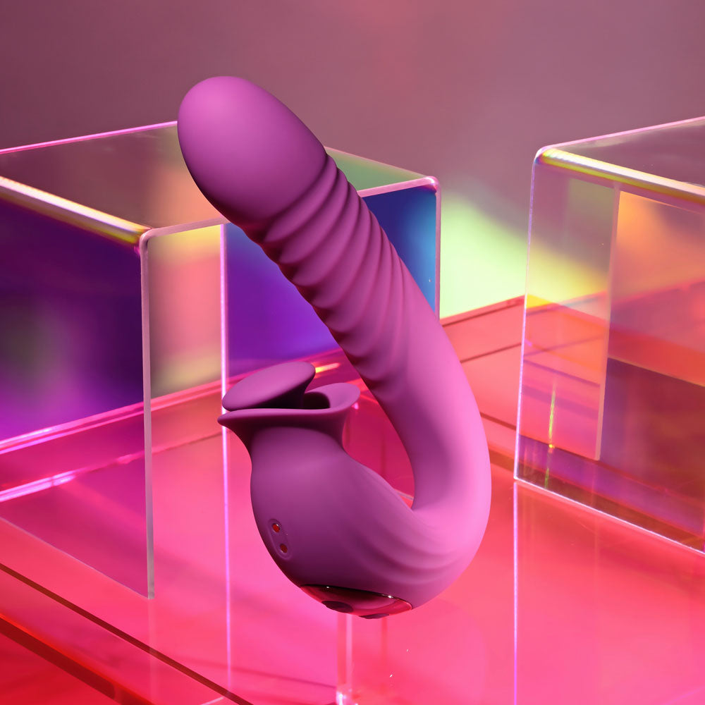 Evolved DEEP ECSTASY - 16.5 cm USB Rechargeable Thrusting and Tapping Vibrator - Take A Peek