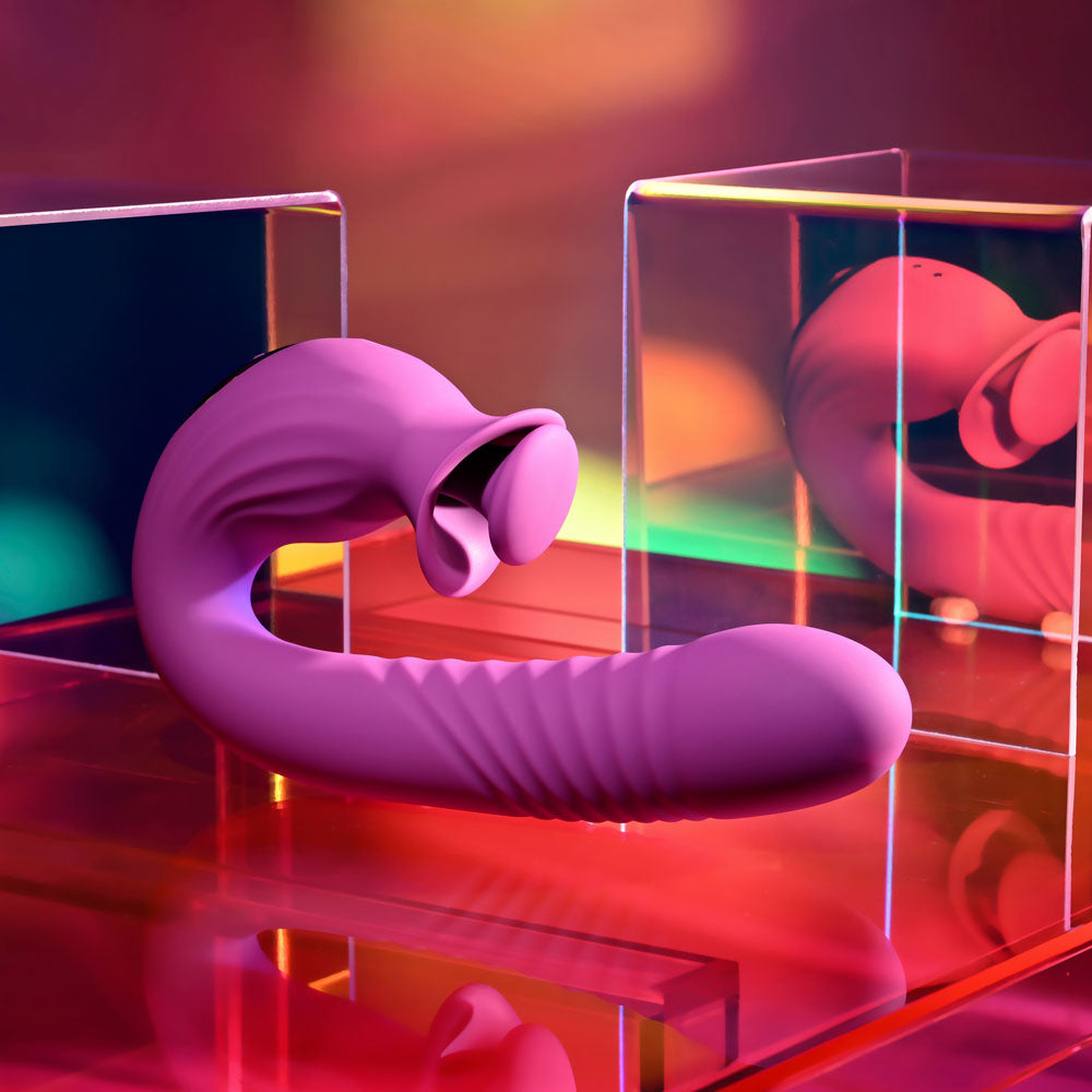 Evolved DEEP ECSTASY - 16.5 cm USB Rechargeable Thrusting and Tapping Vibrator - Take A Peek