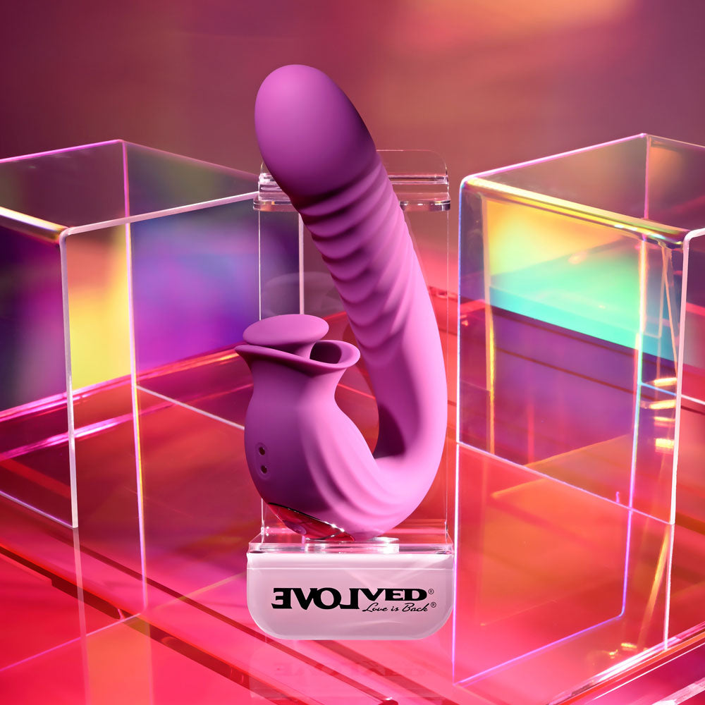 Evolved DEEP ECSTASY - 16.5 cm USB Rechargeable Thrusting and Tapping Vibrator - Take A Peek
