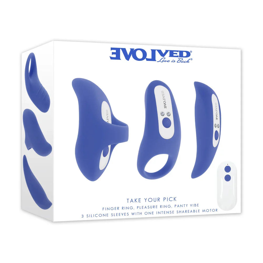 Evolved TAKE YOUR PICK - Rechargeable Bullet with 3 Interchargeable Sleeves - Take A Peek