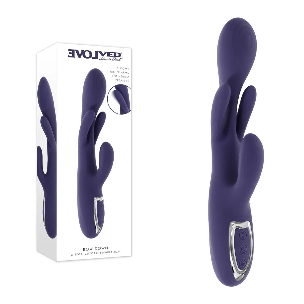 Evolved BOW DOWN - Purple USB Rechargeable Rabbit Vibrator