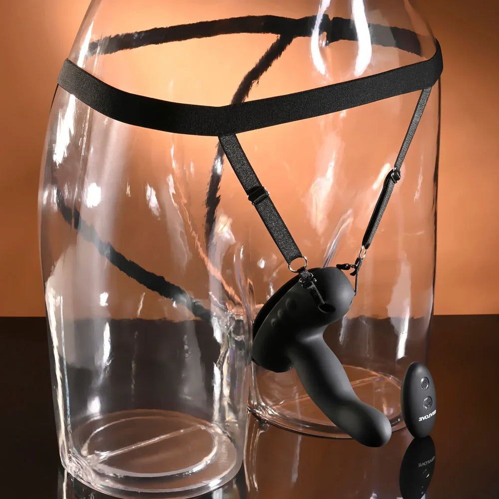 Evolved COME CLOSER - USB Rechargeable Vibrating Strap-On with Remote - Take A Peek