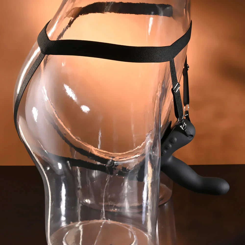 Evolved COME CLOSER - USB Rechargeable Vibrating Strap-On with Remote - Take A Peek