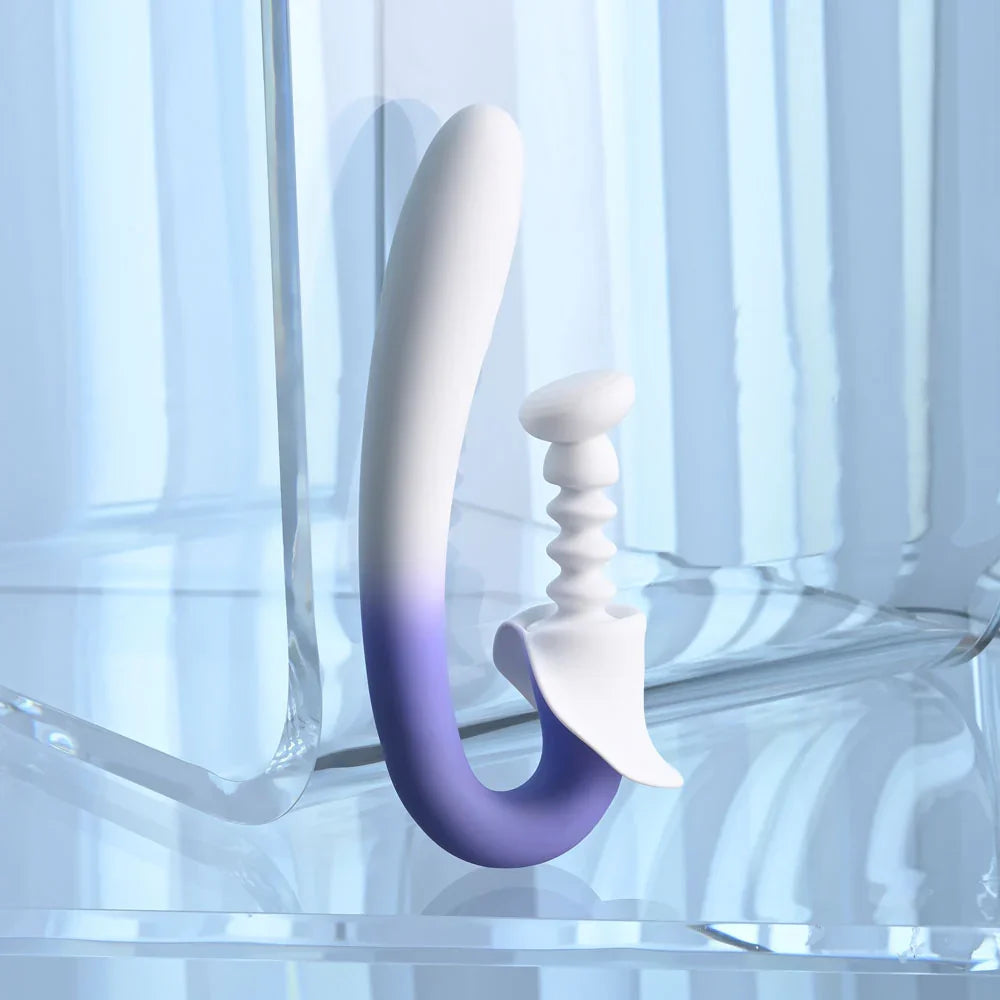 Evolved SPRING LOADED - /Purple 23 cm USB Rechargeable Multi-Tapping Vibrator - Take A Peek