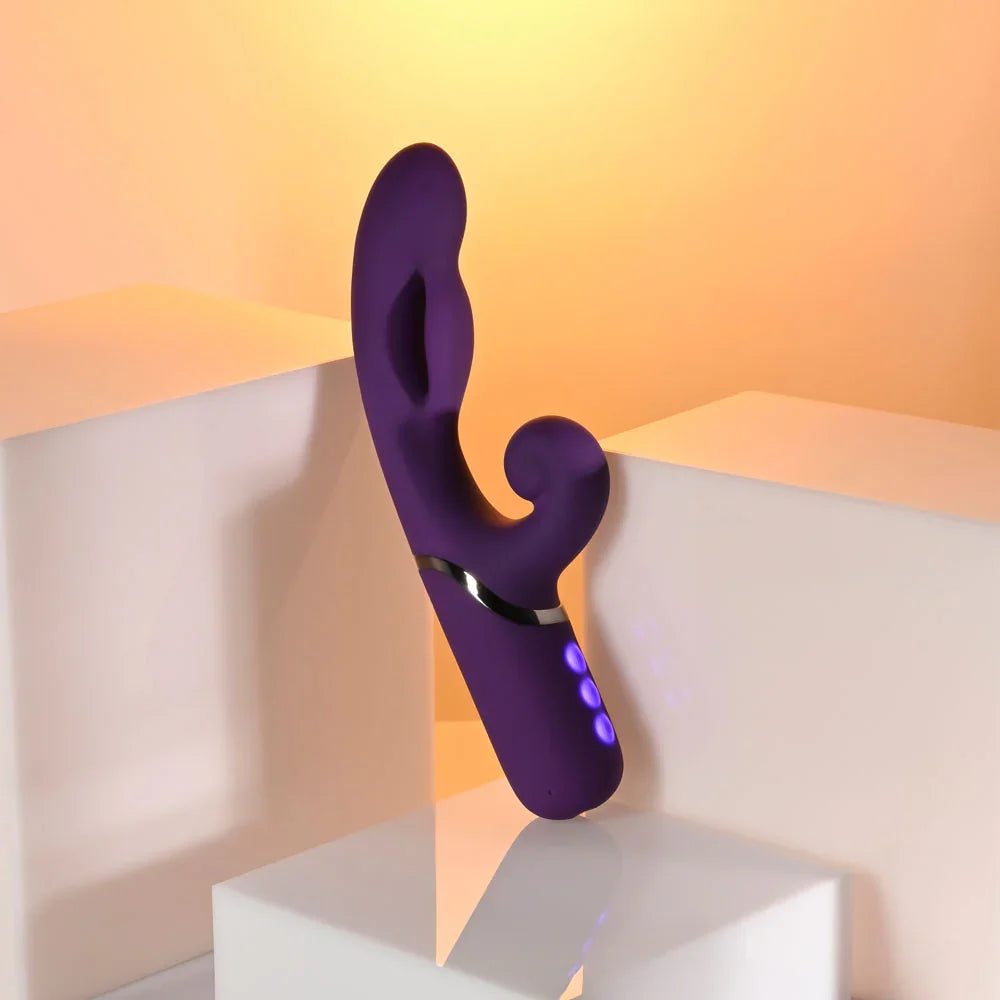 Evolved PLEASURE PUFF - 24.1 cm USB Rechargeable Inflatable Rabbit Vibrator - Take A Peek