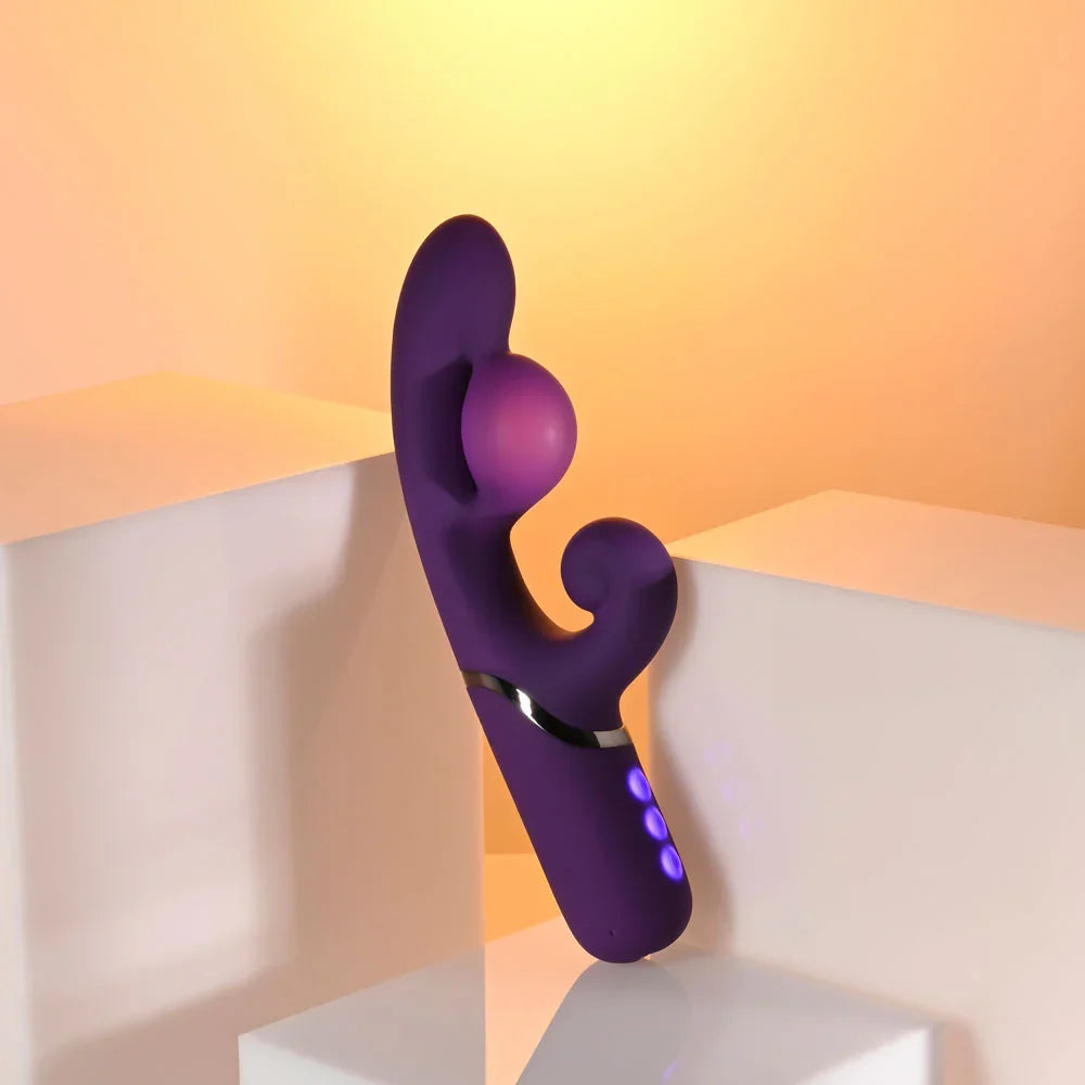 Evolved PLEASURE PUFF - 24.1 cm USB Rechargeable Inflatable Rabbit Vibrator - Take A Peek