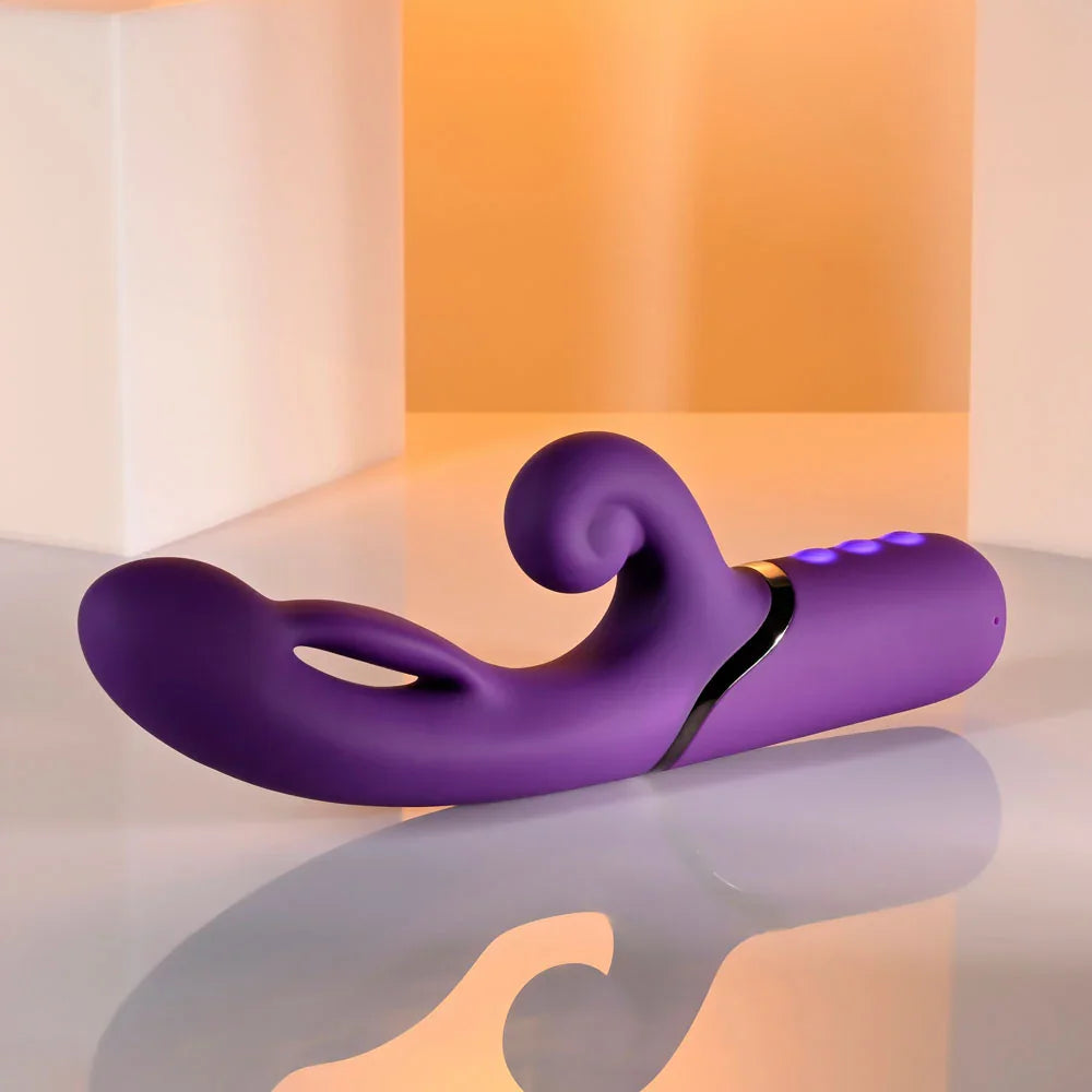 Evolved PLEASURE PUFF - 24.1 cm USB Rechargeable Inflatable Rabbit Vibrator - Take A Peek