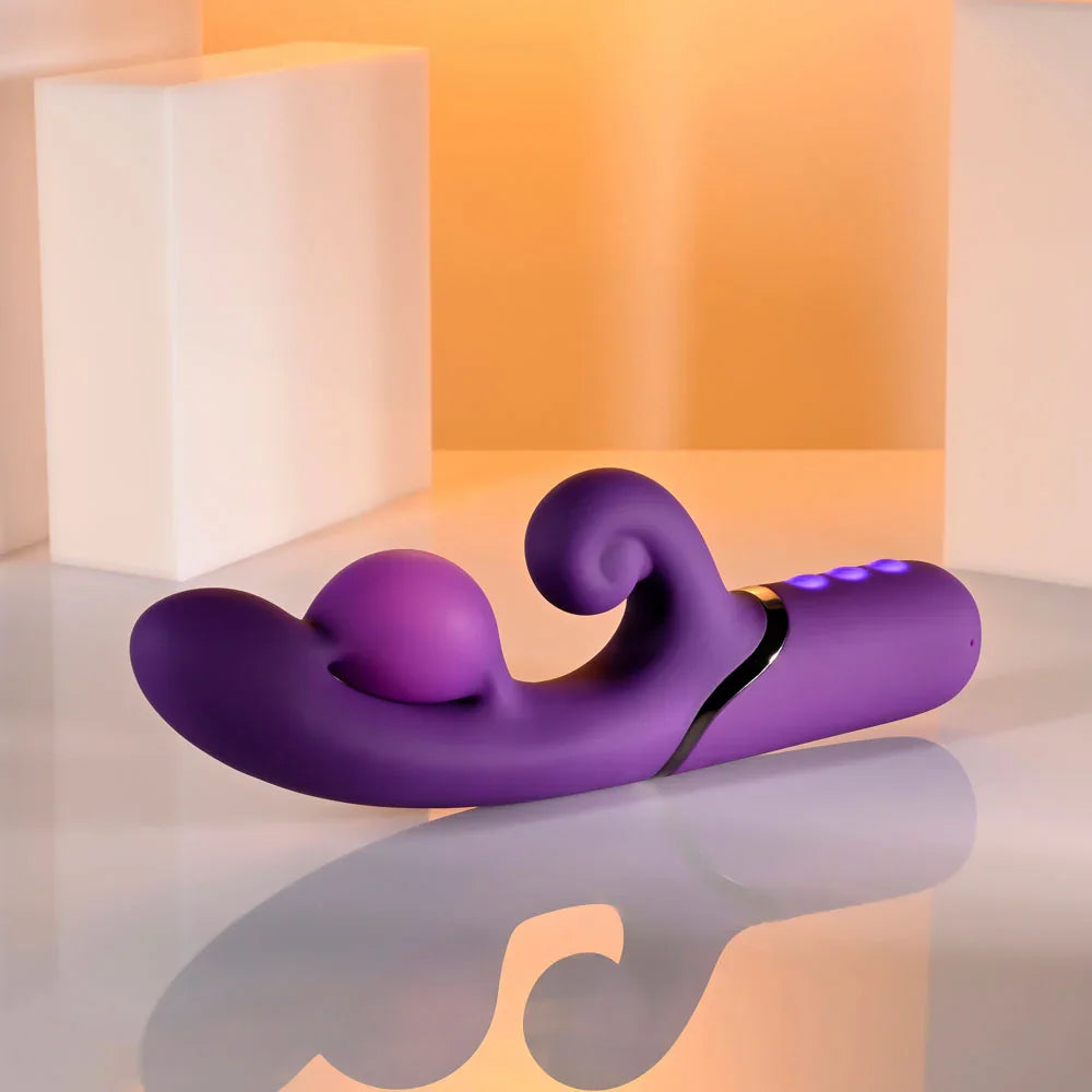 Evolved PLEASURE PUFF - 24.1 cm USB Rechargeable Inflatable Rabbit Vibrator - Take A Peek