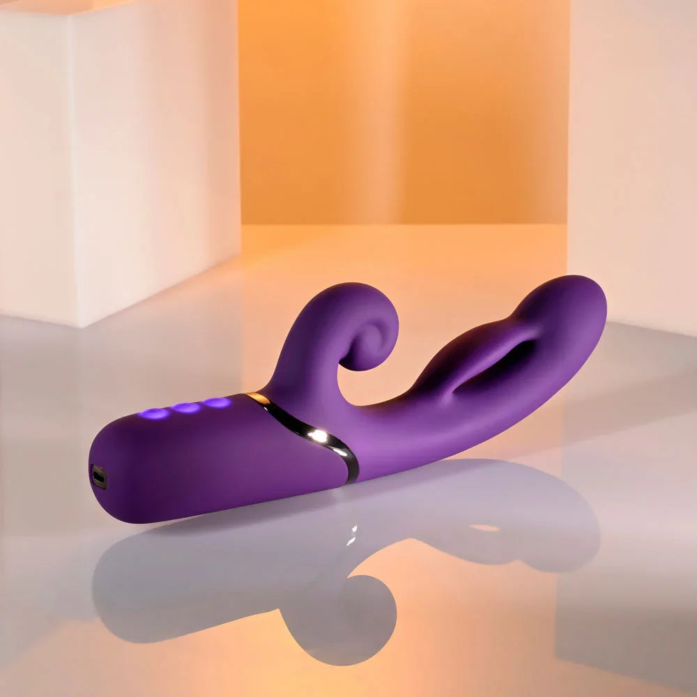 Evolved PLEASURE PUFF - 24.1 cm USB Rechargeable Inflatable Rabbit Vibrator - Take A Peek