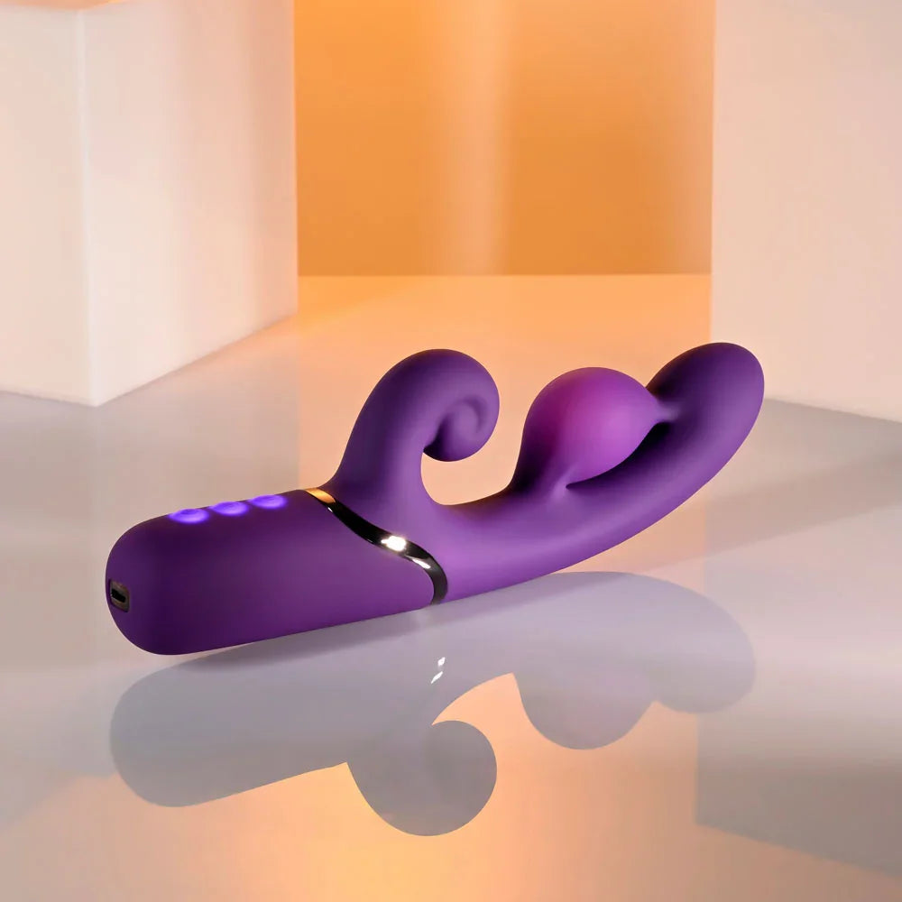 Evolved PLEASURE PUFF - 24.1 cm USB Rechargeable Inflatable Rabbit Vibrator - Take A Peek