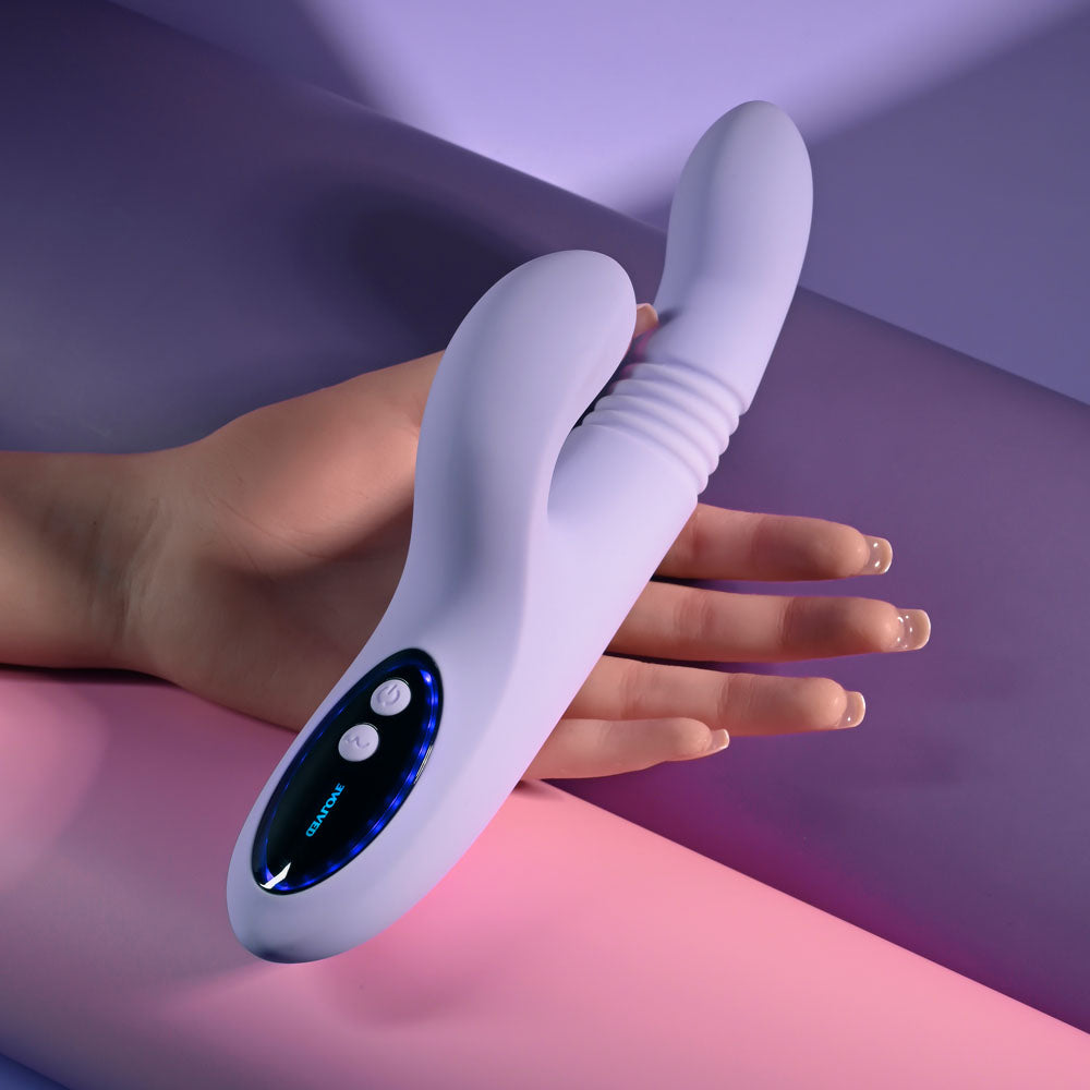 Evolved PEP TALK - 23.3 cm USB Rechargeable Thrusting Vibrator with Tapping Clitoral Stimulator - Take A Peek