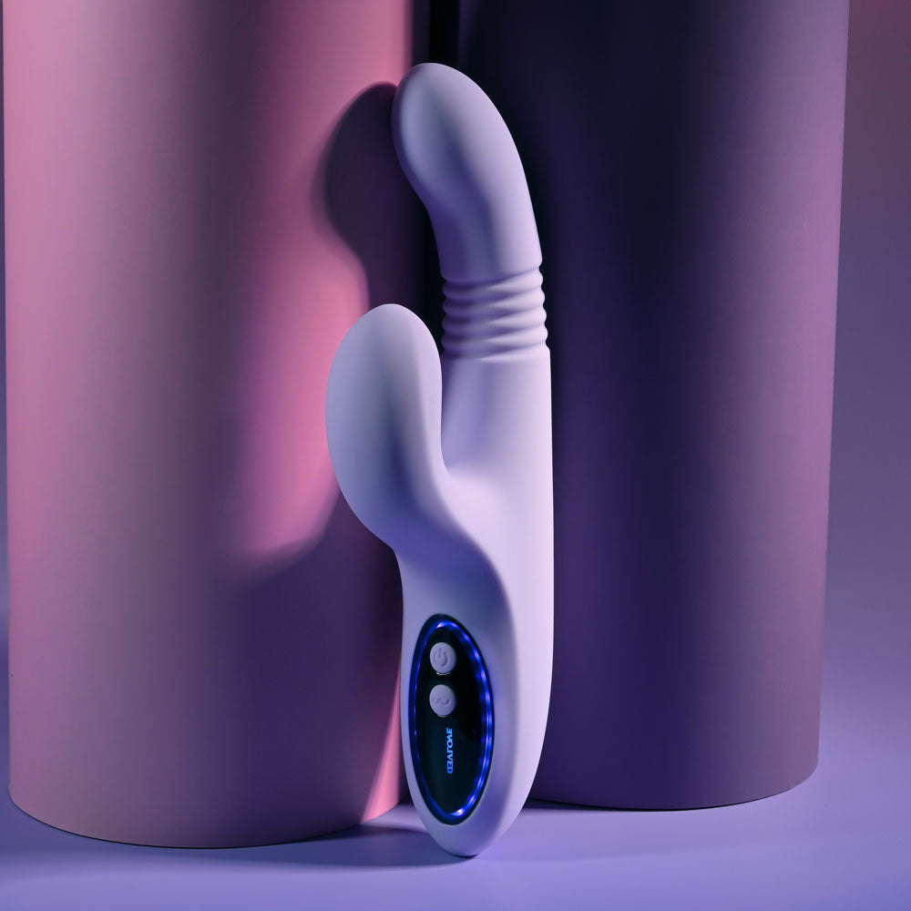 Evolved PEP TALK - 23.3 cm USB Rechargeable Thrusting Vibrator with Tapping Clitoral Stimulator - Take A Peek