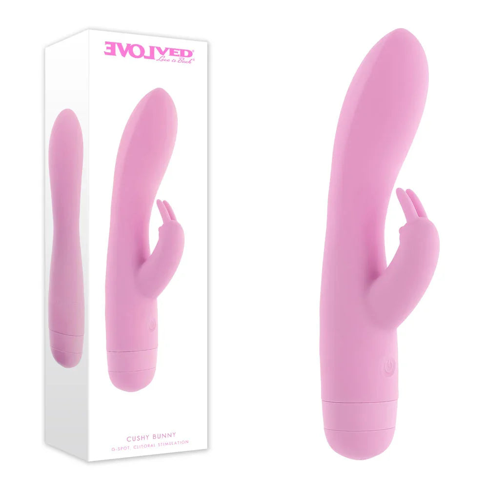 Evolved CUSHY BUNNY - 19.1 cm USB Rechargeable Rabbit Vibrator - Take A Peek