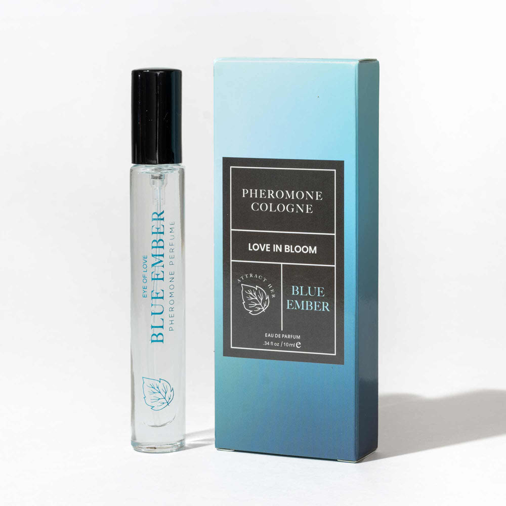 Eye Of Love Love In Bloom Blue Ember Pheromone Cologne - 10ml - Citrus & Cedar Scented Pheromone Cologne for Men to attract Women - 10 ml Spray - Take A Peek