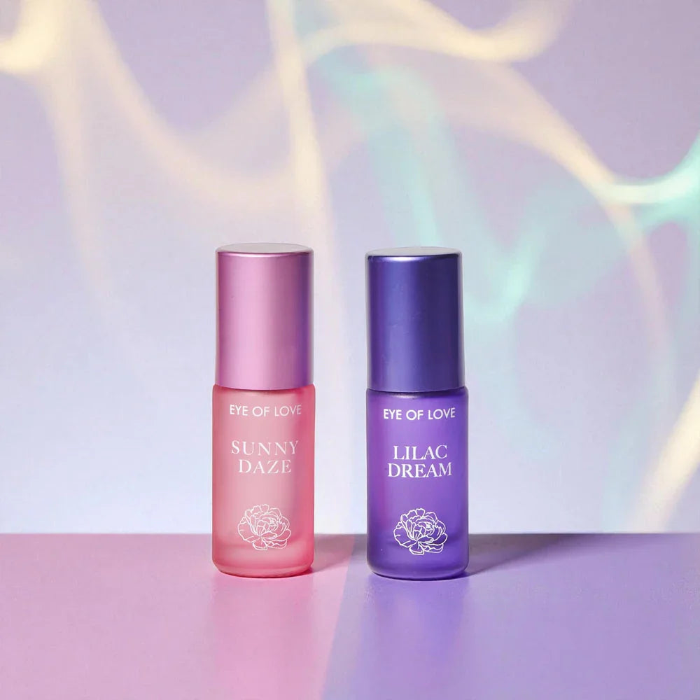 Eye Of Love Love In Bloom Pheromone Perfume Roll-On Set - Day to Night (Sunny Daze & Lilac Dream) Pheromone Perfume Oils for Women to attract Men - 10 ml Roll On Bottles - Take A Peek