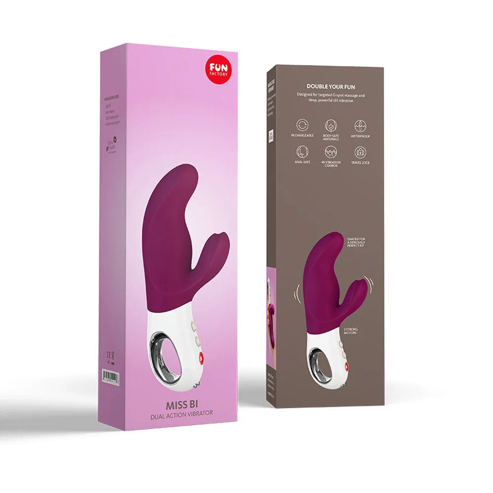 Fun Factory MISS BI grape - Grape 17 cm USB Rechargeable Rabbit Vibrator - Take A Peek