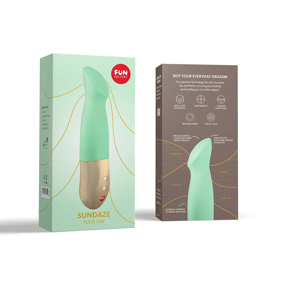 Fun Factory SUNDAZE pistachio - Pistachio 17.5 cm USB Rechargeable Thrusting Vibrator - Take A Peek
