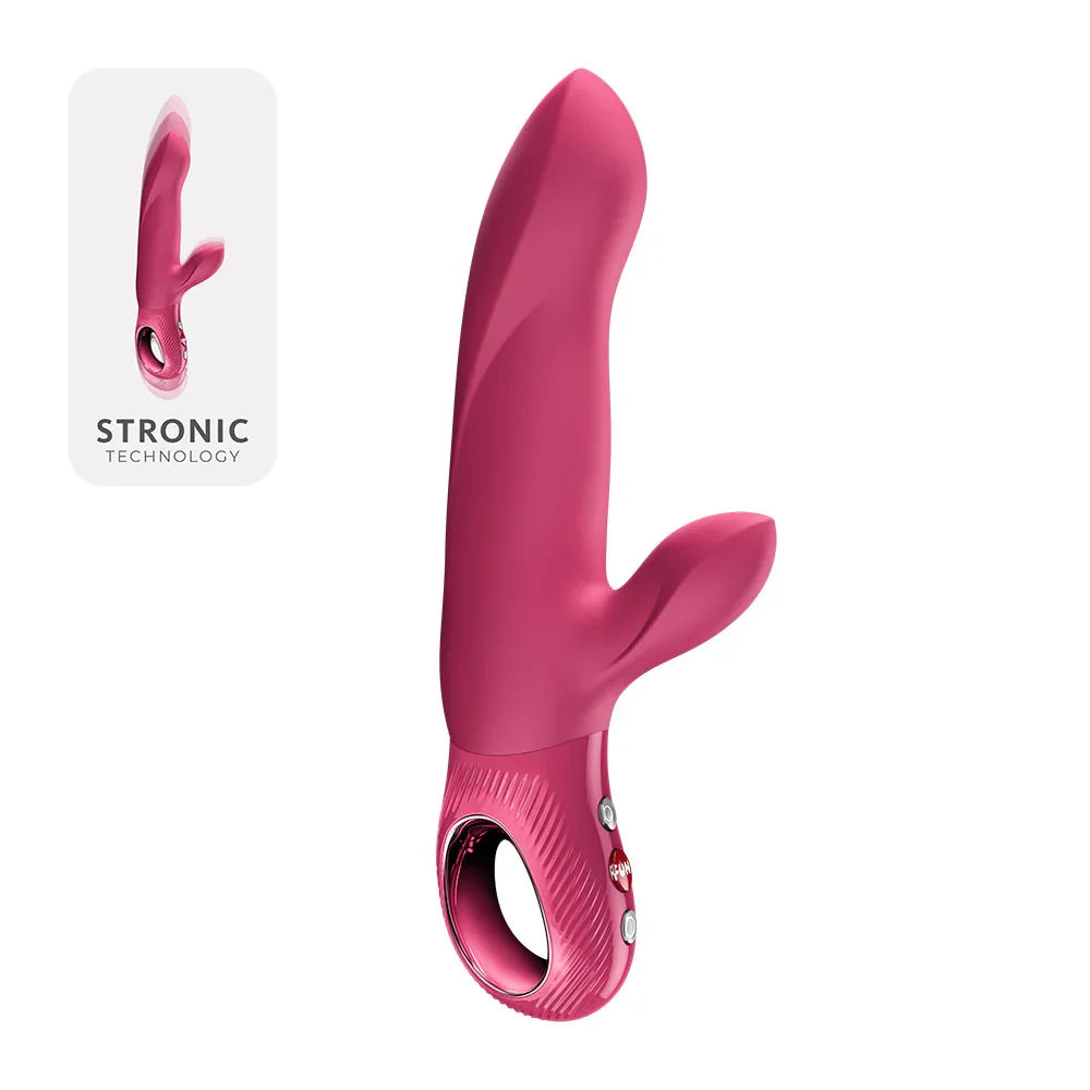 Fun Factory BI STRONIC ARC Raspberry - Raspberry 21.6 cm USB-C Rechargeable Thrusting Vibrator - Take A Peek