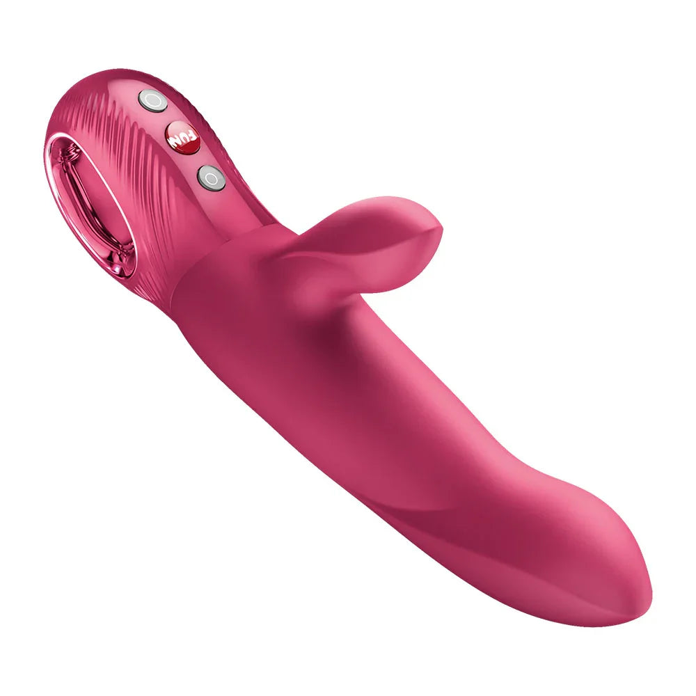 Fun Factory BI STRONIC ARC Raspberry - Raspberry 21.6 cm USB-C Rechargeable Thrusting Vibrator - Take A Peek