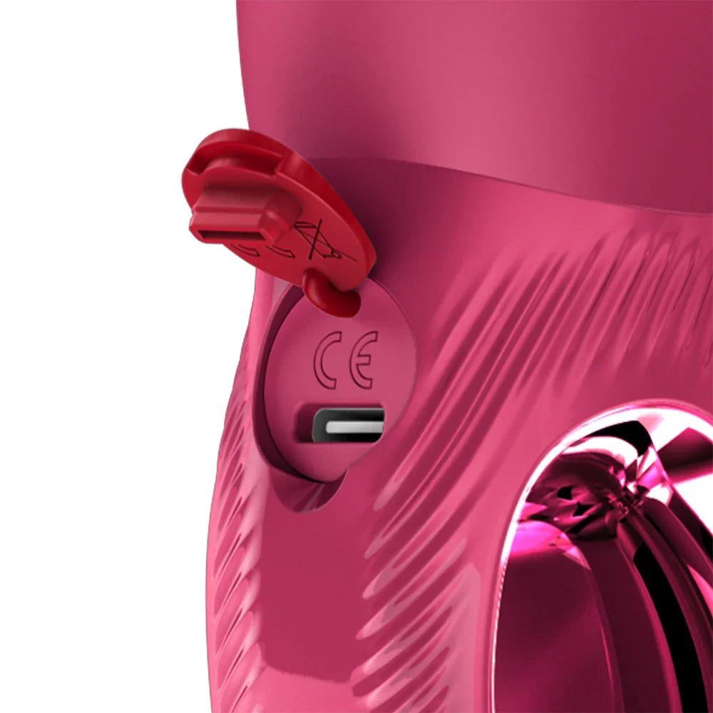 Fun Factory BI STRONIC ARC Raspberry - Raspberry 21.6 cm USB-C Rechargeable Thrusting Vibrator - Take A Peek