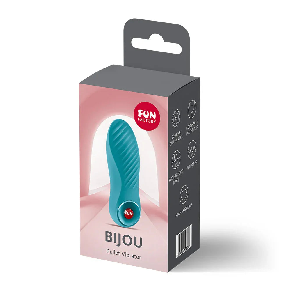 Fun Factory BIJOU Aquamarine - Aquamarine USB-C Rechargeable Stimulator - Take A Peek