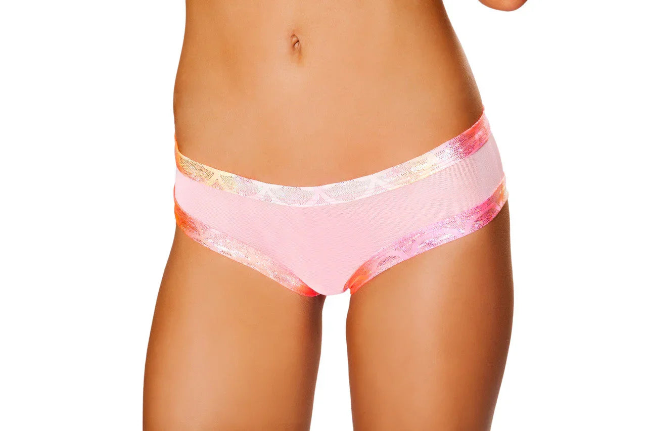 FF841 - Sheer Mesh Short with Band Trim - Take A Peek