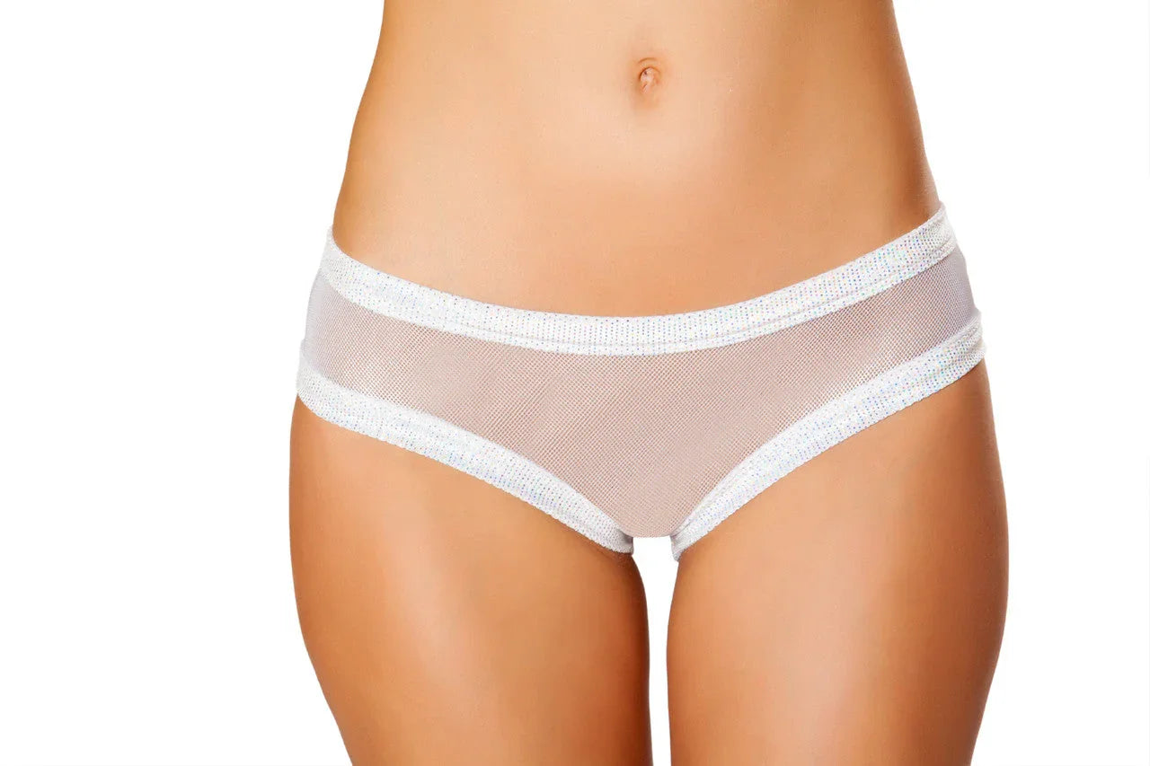 FF841 - Sheer Mesh Short with Band Trim - Take A Peek