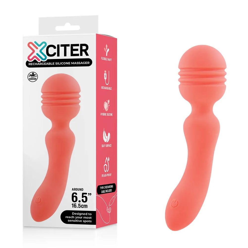 Xciter - Orange - Orange 16.5 cm USB Rechargeable Massage Wand - Take A Peek