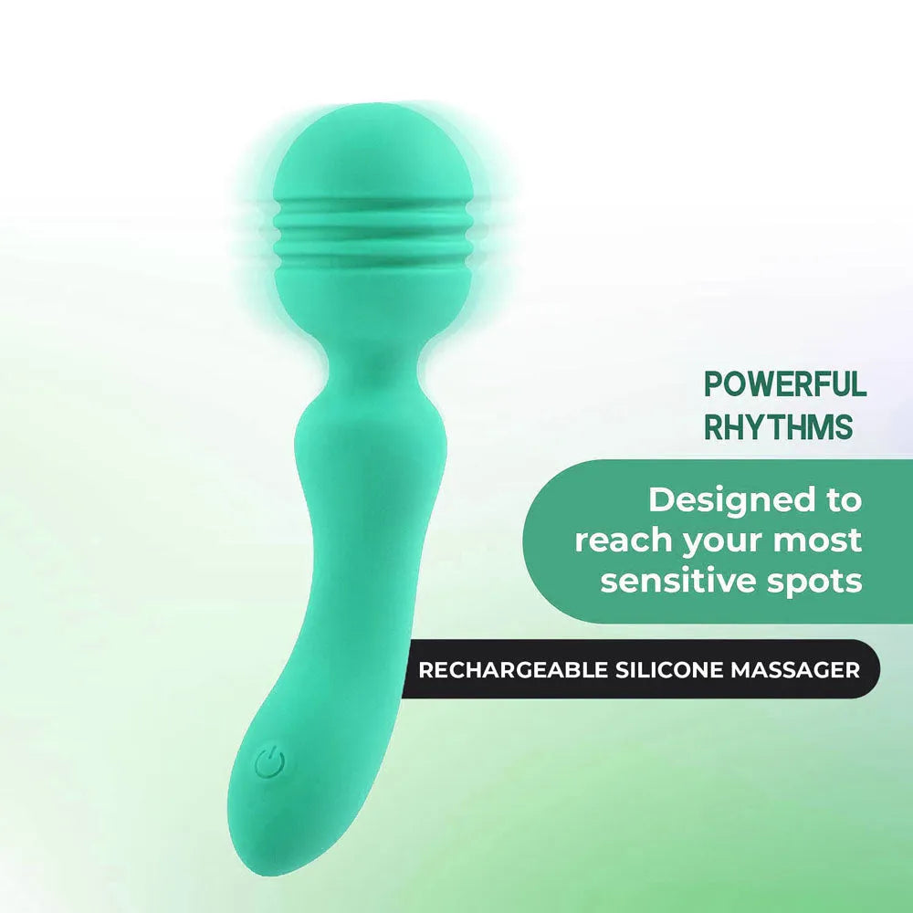 Xciter - Teal - Teal 16.5 cm USB Rechargeable Massage Wand - Take A Peek