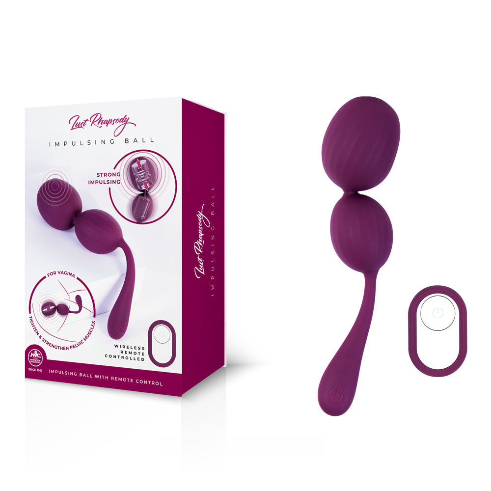 Lust Rhapsody Impulsing Ball - Purple USB Rechargeable Impulsing Kegel Balls with Wireless Remote
