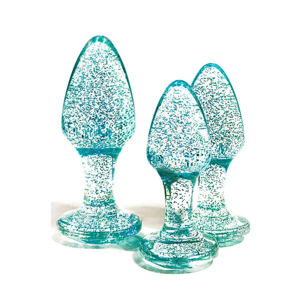 Adam & Eve Glitter Gem 3-Piece Butt Plug Set - - Take A Peek
