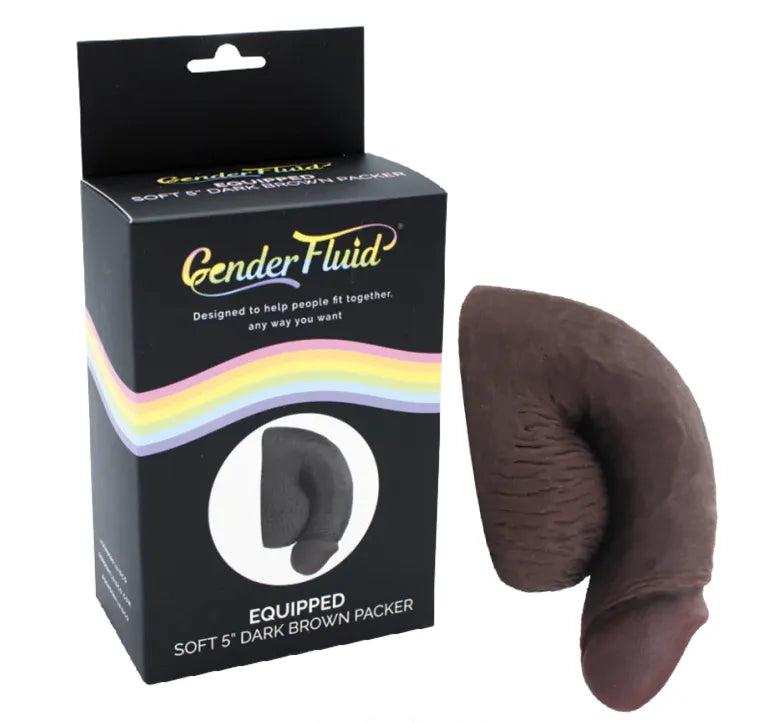 Gender Fluid Equipped Soft Packer 5" Dark Brown - Take A Peek