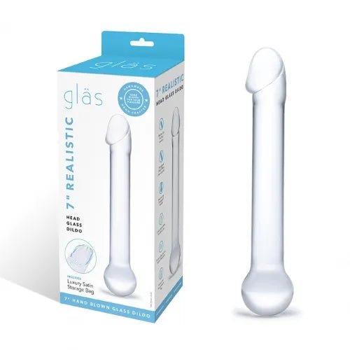 7" Realistic Head Glass Dildo - Take A Peek