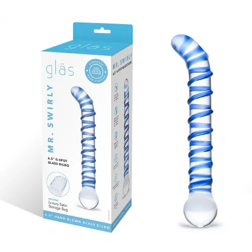 Mr. Swirly 6.5" G-Spot Glass Dildo - Take A Peek