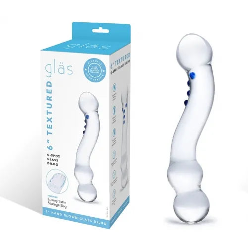 6" Textured G-Spot Glass Dildo - Take A Peek