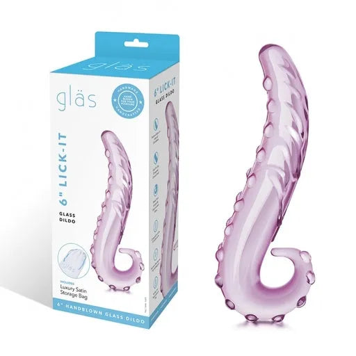 6" Lick It Glass Dildo - Take A Peek