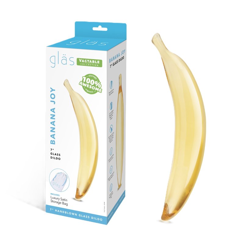 Glas Banana Joy 7in Dildo-GLAS-170