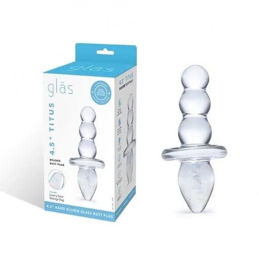 Titus Beaded Glass Butt Plug - Take A Peek