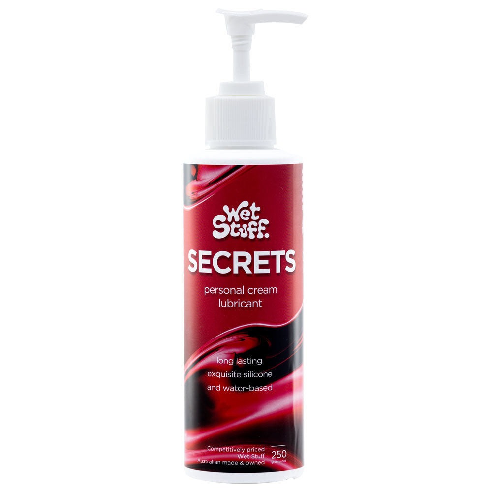 Wet Stuff Secrets - 250g Pump - Hybrid Lubricant - 250 gram Pump Bottle - Take A Peek