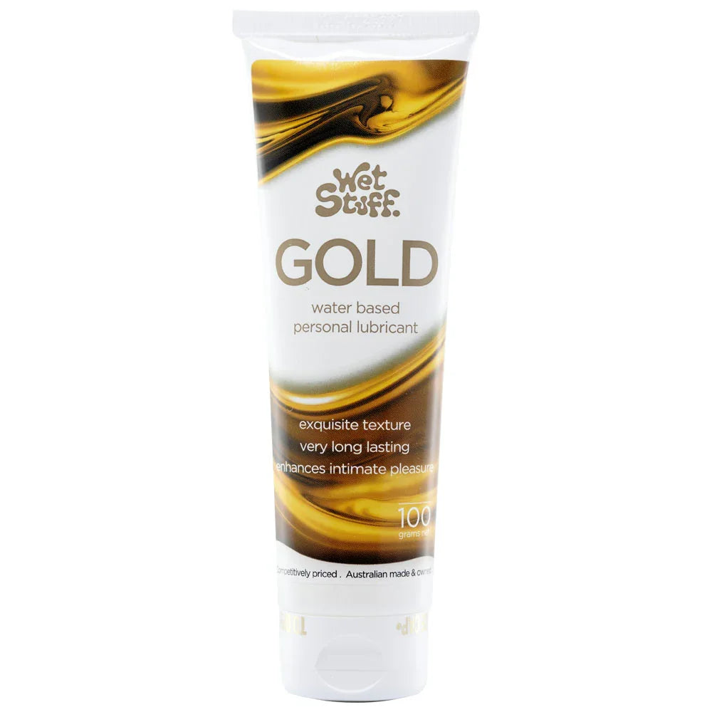 Wet Stuff Gold - 100g Tube - Water Based Lubricant - 100 gram Tube - Take A Peek