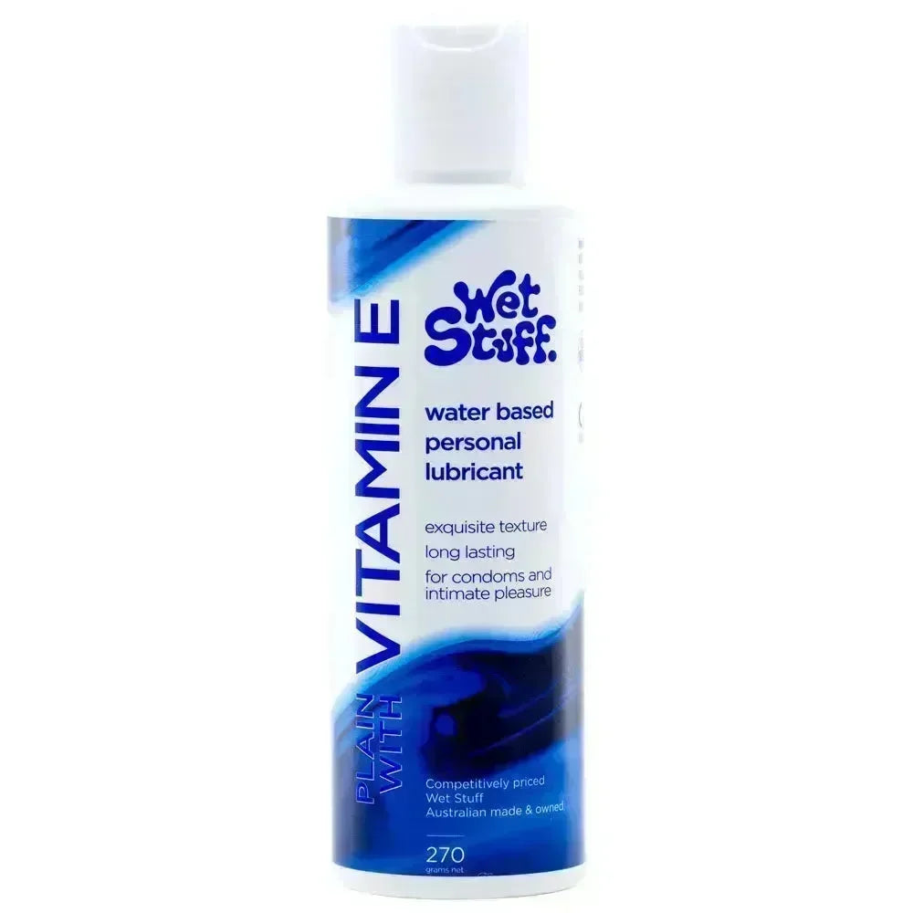 Wet Stuff Plain - 270g Disk - Water Based Lubricant with Vitamin E - 270 gram Bottle - Take A Peek