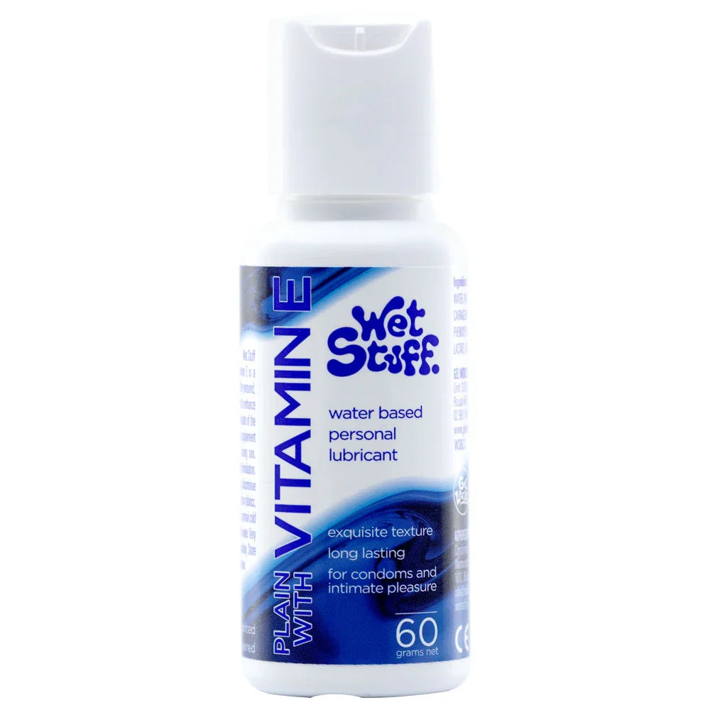 Wet Stuff Plain - 60g Bottle - Water Based Lubricant with Vitamin E - 60 gram Bottle - Take A Peek