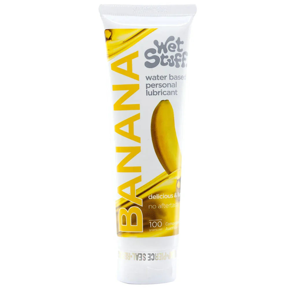 Wet Stuff Banana - 100g Tube - Banana Flavoured Water Based Lubricant - 100 gram Tube - Take A Peek