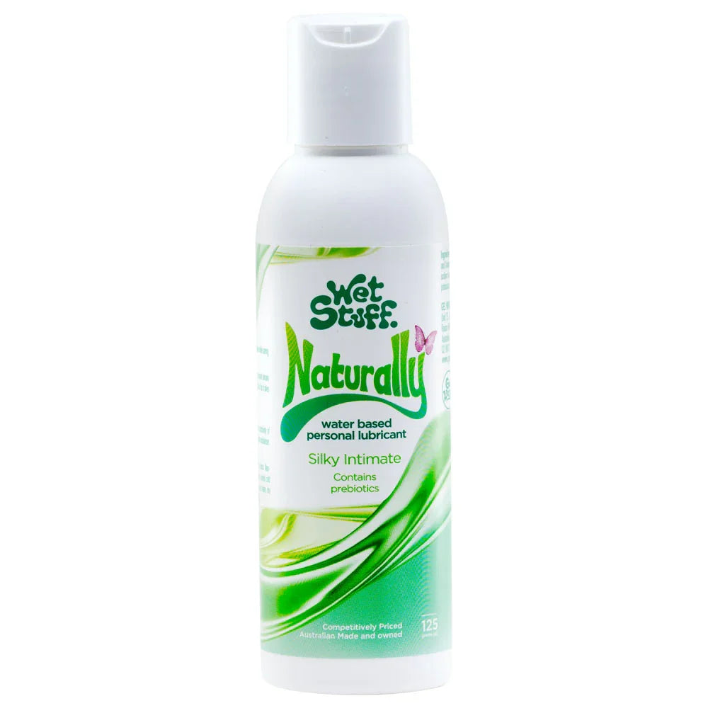 Wet Stuff Naturally - 125g Disk Top - Water Based Lubricant with Prebiotics - 125 gram Bottle - Take A Peek
