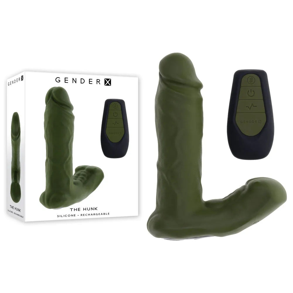 Gender X THE HUNK - 15.2 cm USB Rechargeable Thrusting Vibrator with Remote - Take A Peek