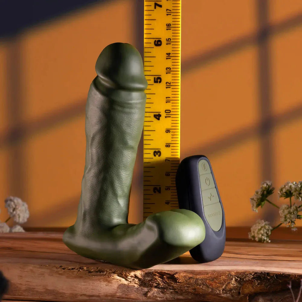 Gender X THE HUNK - 15.2 cm USB Rechargeable Thrusting Vibrator with Remote - Take A Peek