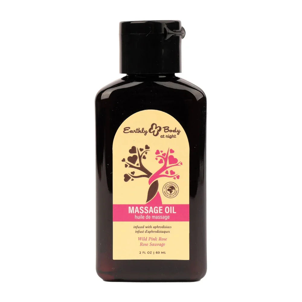 EB Hemp Seed Massage Oil WILD PINK ROSE - 60 ml - Wild Pink Rose Scented Massage Oil - 60 ml Bottle - Take A Peek