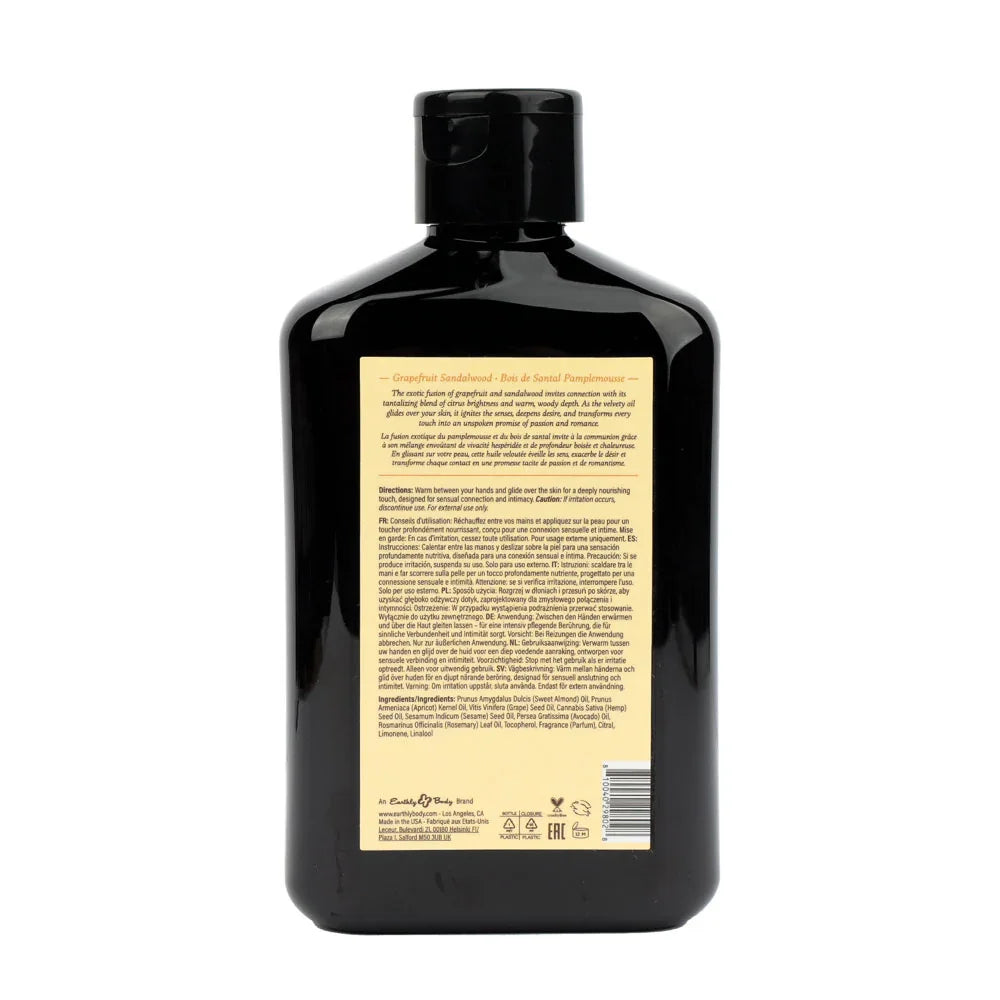 EB Hemp Seed Massage Oil GRAPEFRUIT SANDALWOOD - 250 ml - Grapefruit Sandalwood Scented Massage Oil - 250 ml Bottle - Take A Peek